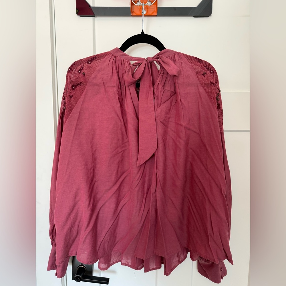 Free People Have It My Way embroidered top is a long-sleeve blouse. Size S. - Picture 8 of 9